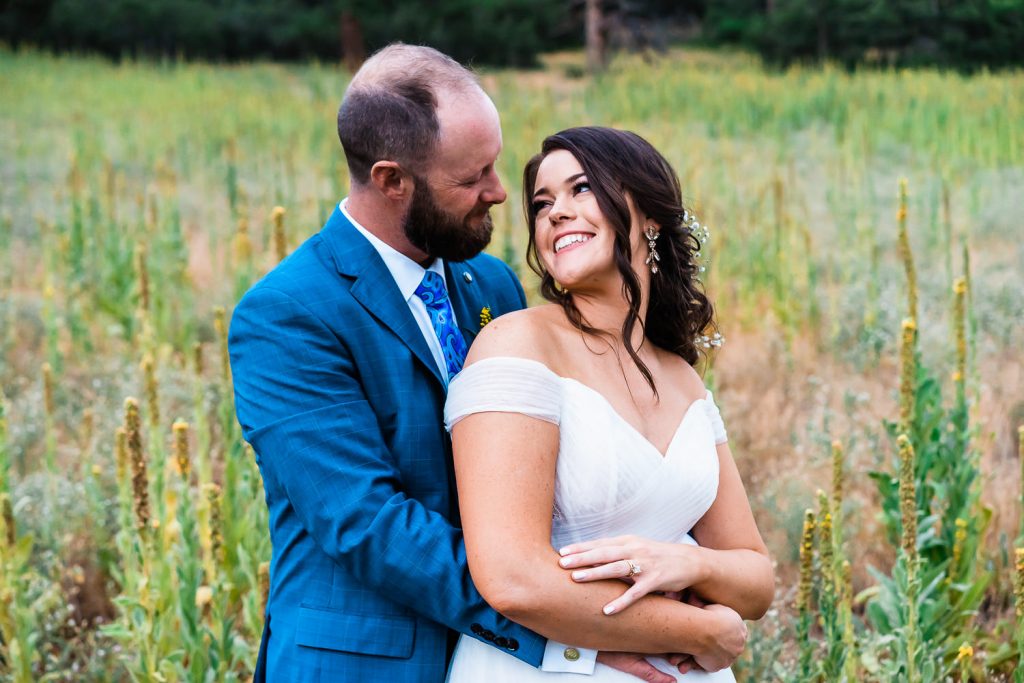 newlyweds snuggle during their Larkspur elopement