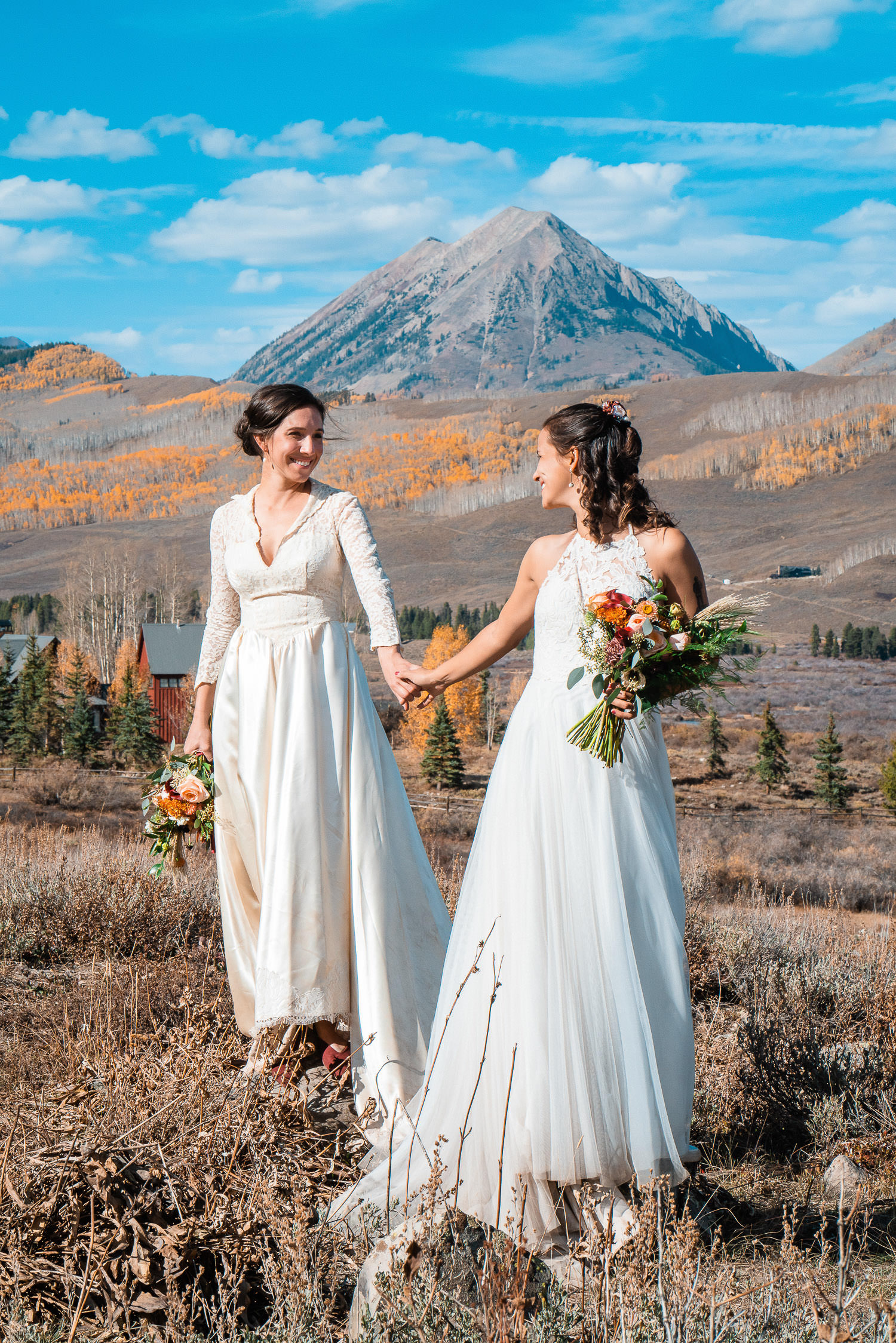 Brides eloping in Crested Butte Colorado