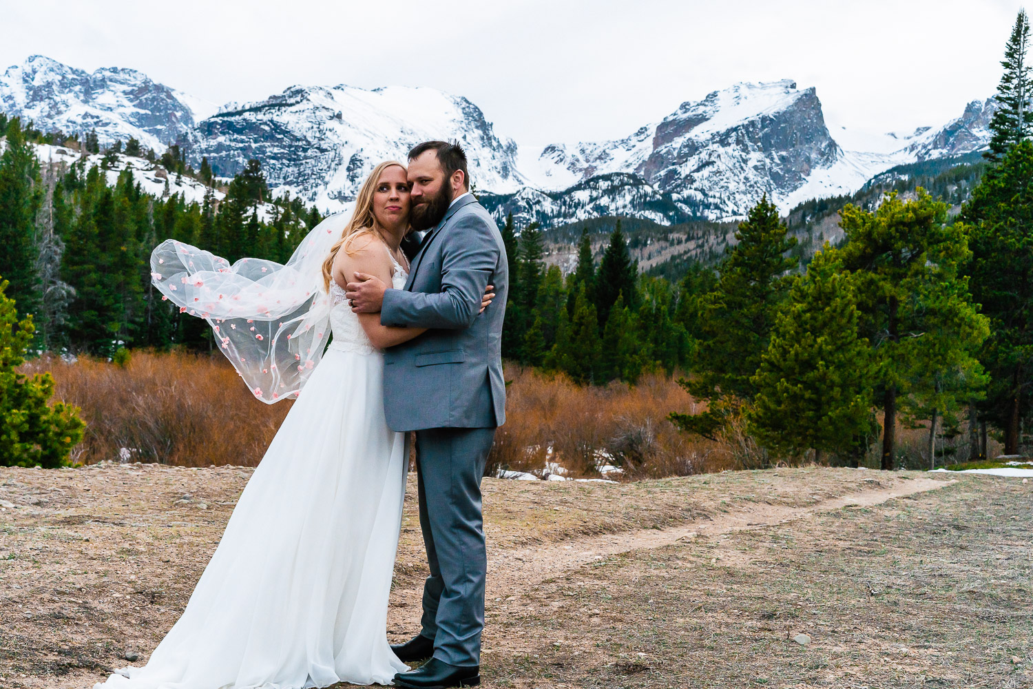 Newlyweds In Rocky Mountain National Park