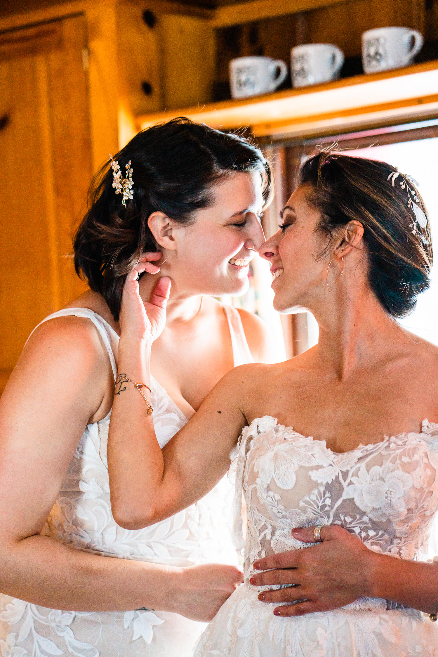Two brides during their LGBTQ+ Elopement in Colorado