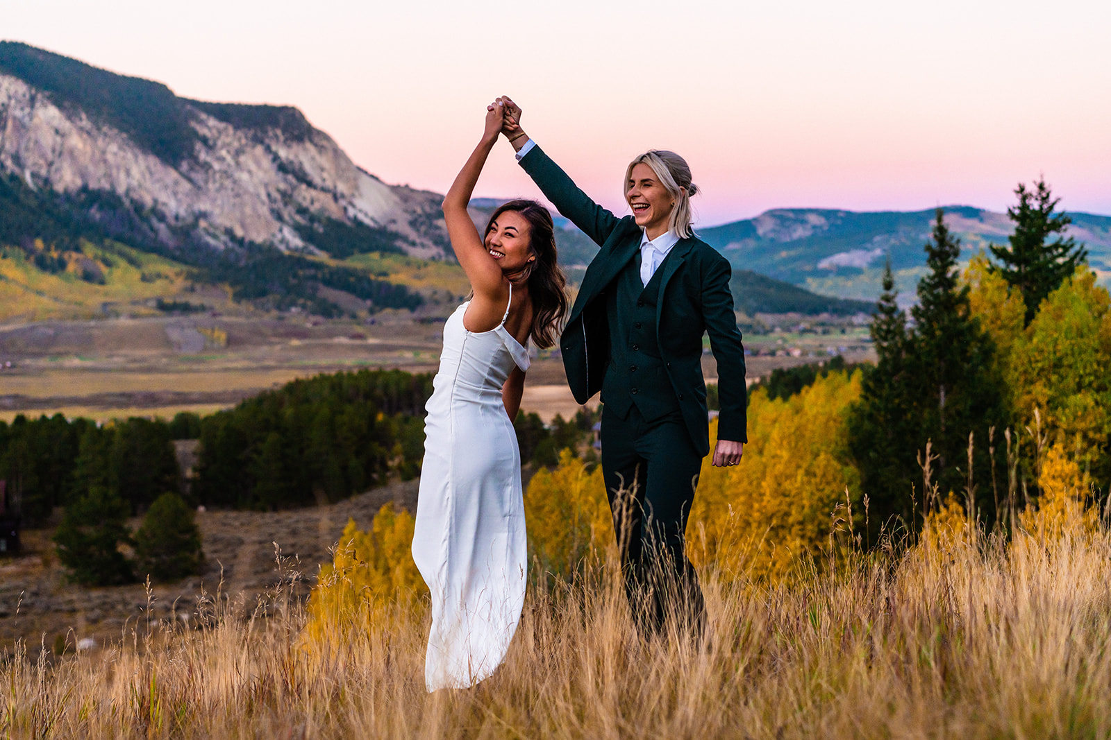Lesbian Bridal Portraits at Crested Butte in Colorado
