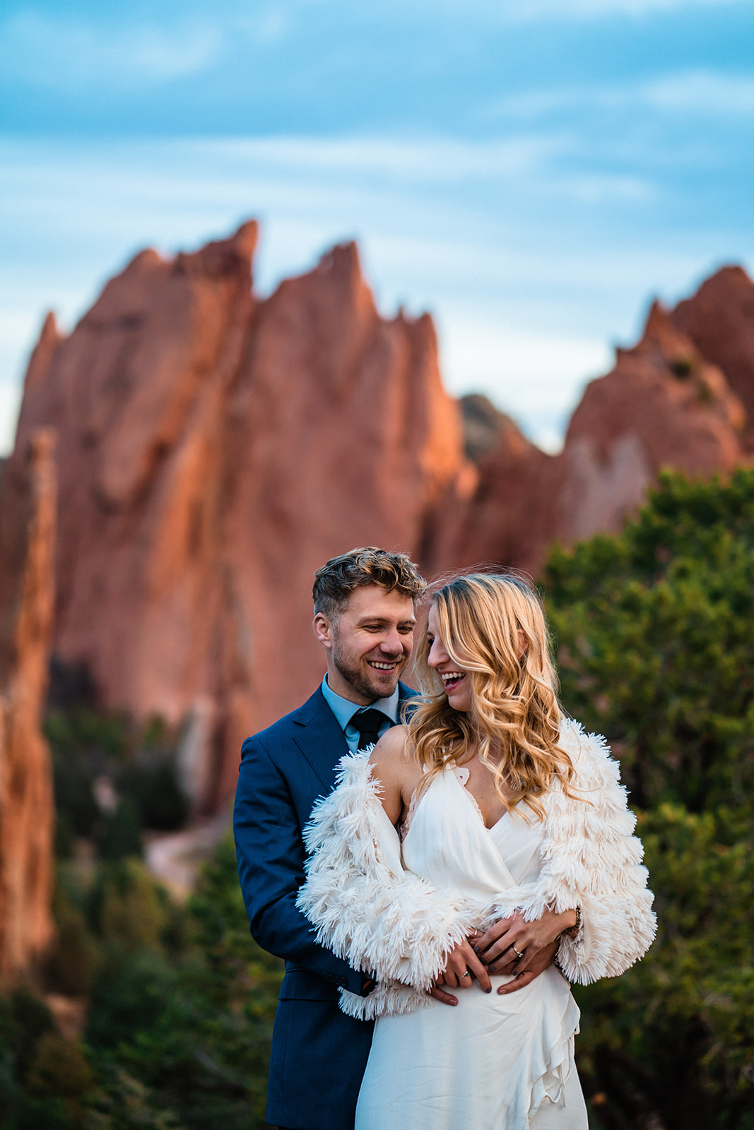 Colorado Engagement photos In The rocky Mountains of the Garden of The Gods in CO