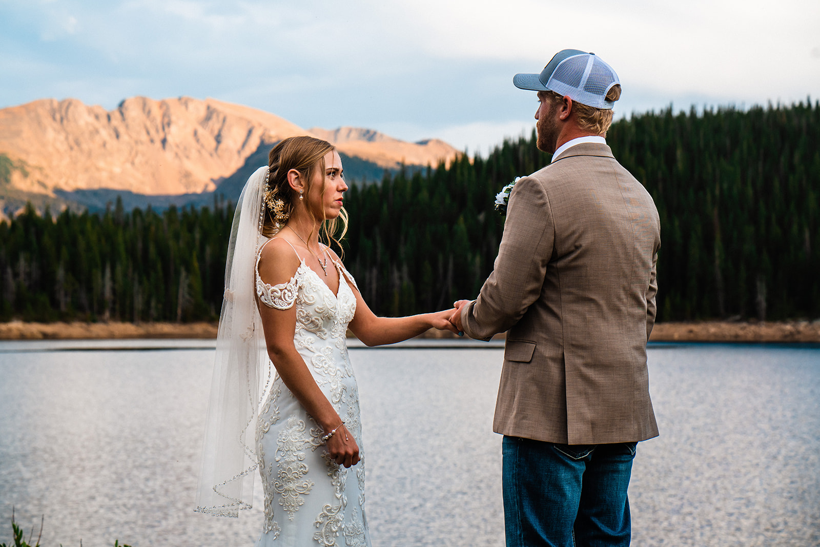 Adventure elopement Photos at a High Alpine Lake in Colorado