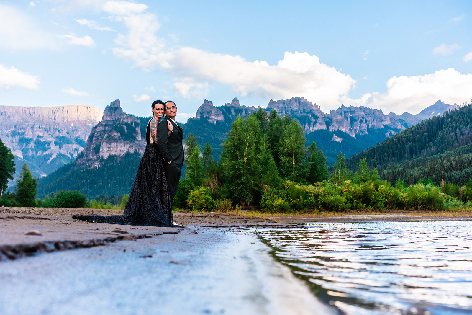 Bride and groom photos in the mountains of Colorado