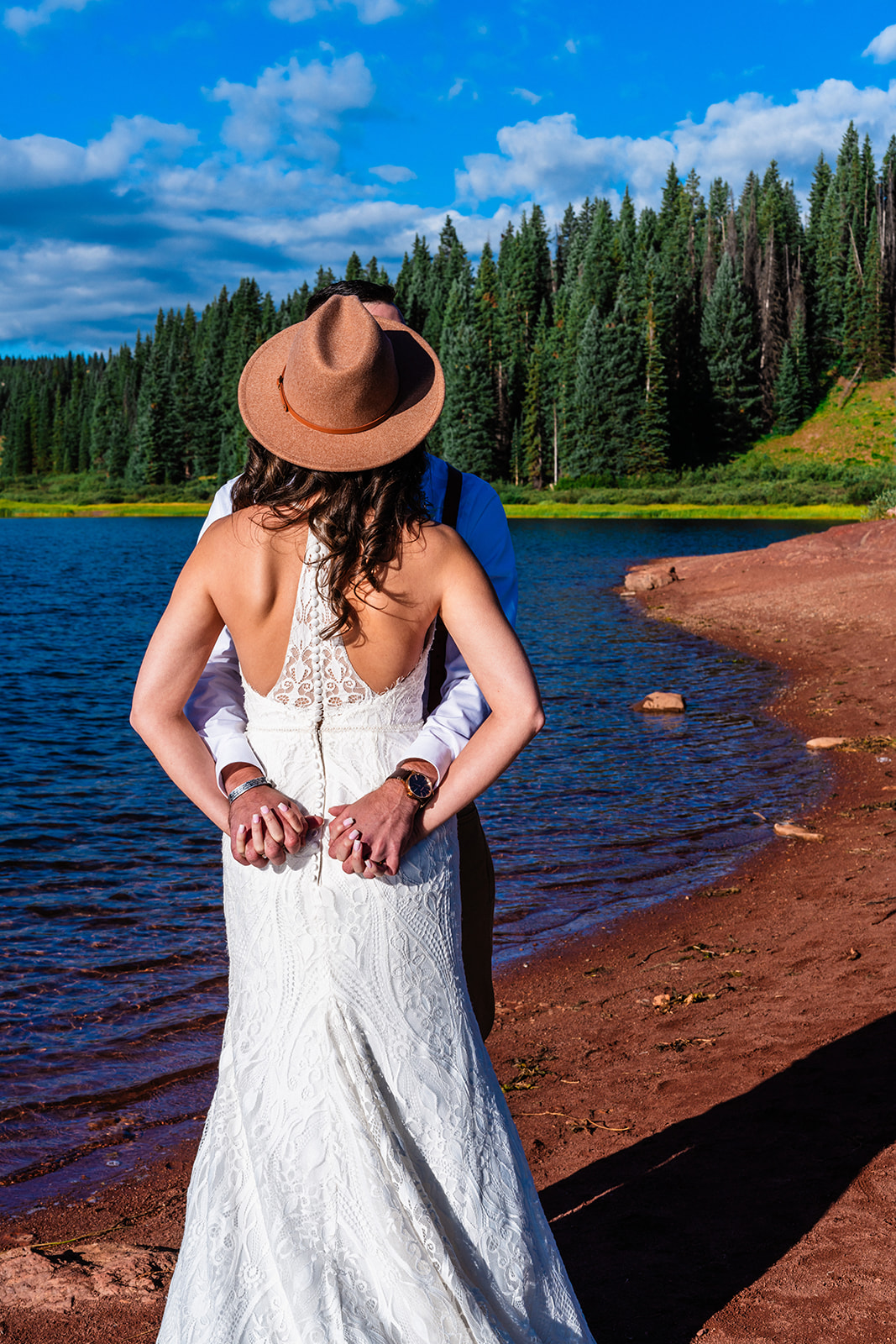 Adventurous bride and groom portraits in the San Juan mountains