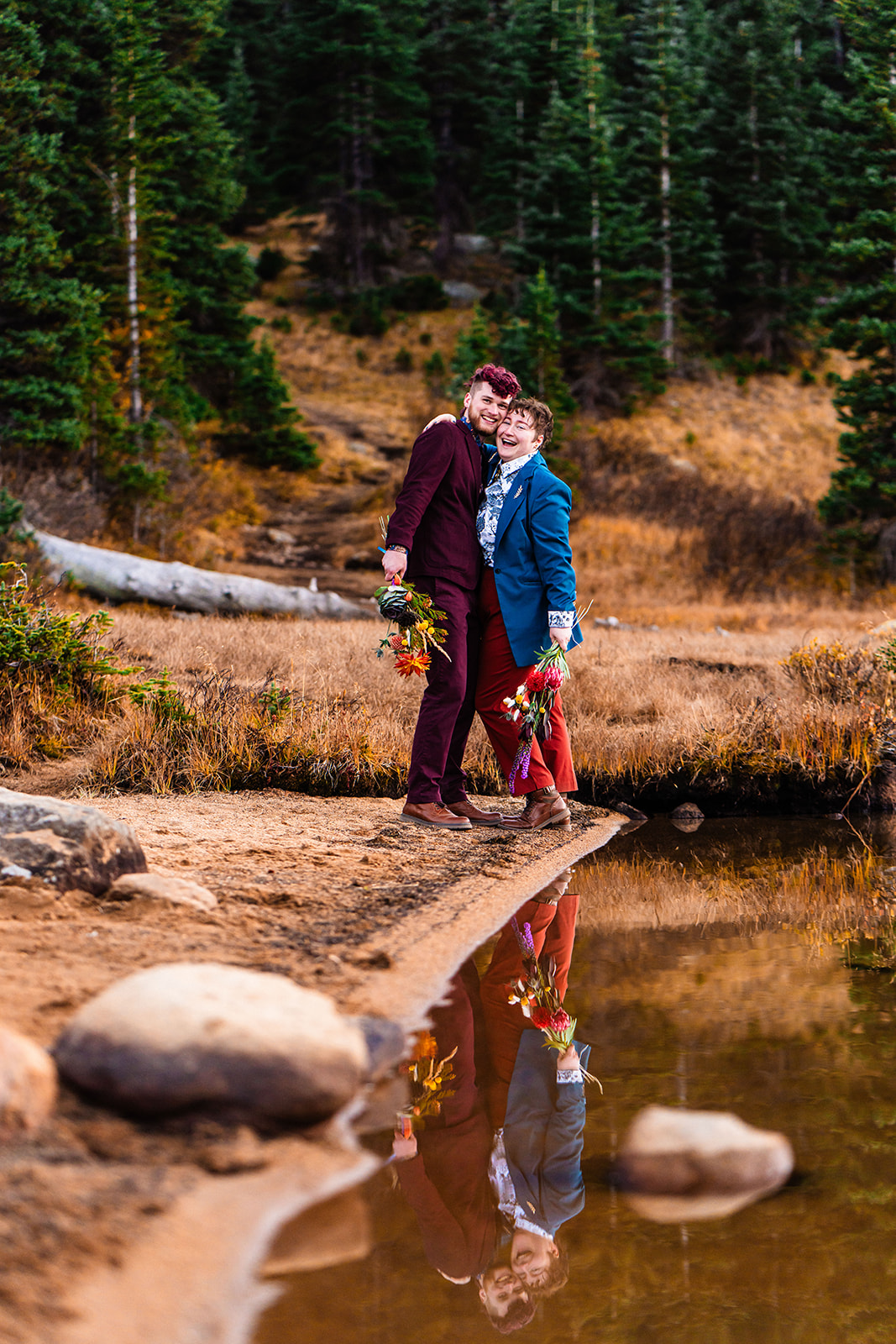 Adventurous couple at Brainard Lake