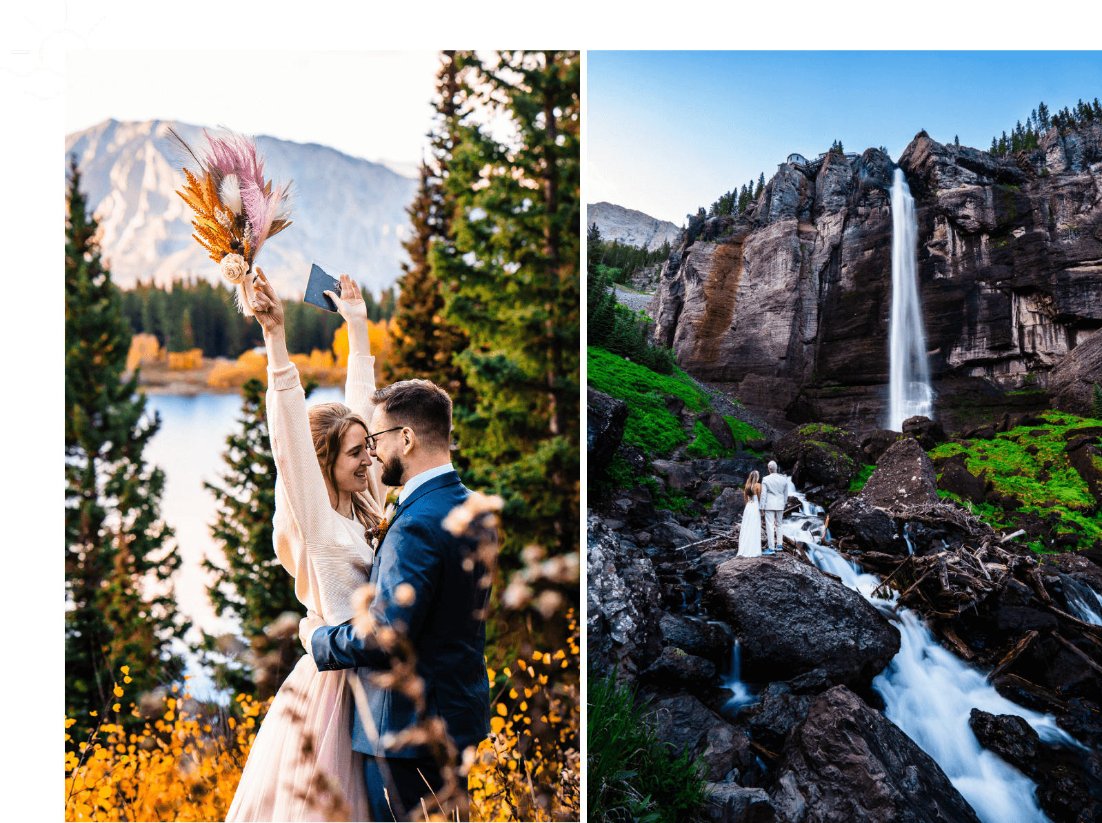 Two couples celebrate their adventure elopement in the Colorado mountains 