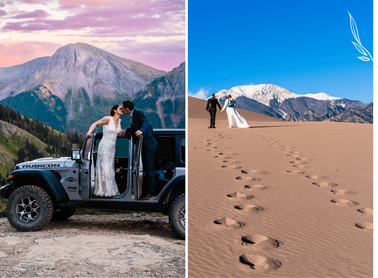 Two couples celebrate their adventure elopement overlooking he Colorado mountains